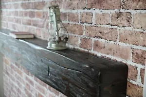 Fireplace Mantel, Modern Farmhouse Mantel, Rustic Wood Beam, Burntwood Mantle, R - Picture 1 of 6
