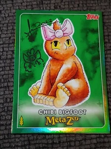 Metazoo Wilderness Topps Holo Foil CHIBI BIGFOOT SIGNED & SKETCHED by AFTON - Picture 1 of 4