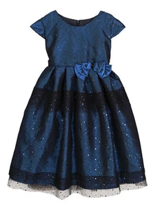 Isobella & Chloe NWT Party Dress Midnight Star Blue Sizes 12M, 24M, 2T  - Picture 1 of 3