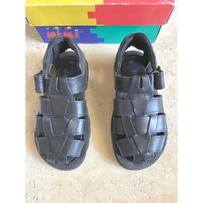 Nimi New in Box boys black leather fisherman sandals, 25EU/7.5 - Image 1 of 3