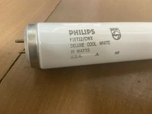 Philips F15T12/CWX 15 Watt Deluxe Cool White T12 Shaped Fluorescent Bulb 18" MOL - Picture 1 of 1