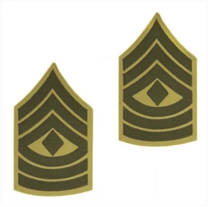 Vanguard MARINE CORPS CHEVRON: FIRST SERGEANT GREEN EMBROIDERED ON KHAKI, FEMALE - Picture 1 of 1