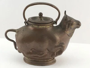Antique Copper Figural Cow Teapot - Picture 1 of 12