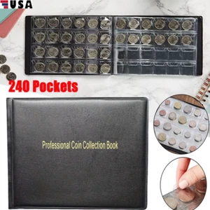 240 Pocket Folder Collection Holder Album World Coin Storage Book Large Capacity - Picture 1 of 16