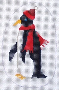 Penguin Hand Painted Needlepoint Canvas - Picture 1 of 1