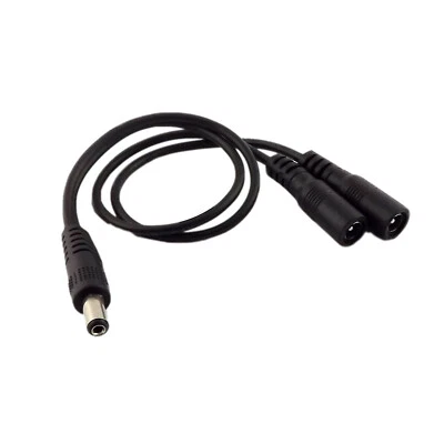 5.5mm x 2.1mm DC Power Splitter Cable Cord 1 Male to 2 Female Port Pigtals 12V - Image 1 of 4