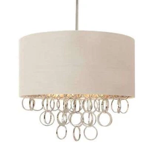 NEW Hampton Bay Collection Polished Nickel Drum Pendant Light - Picture 1 of 5