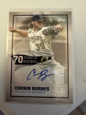 2021 Topps - 70 Years of Baseball Autographs Corbin Burnes #70YA-CB (AU) - Image 1 of 2