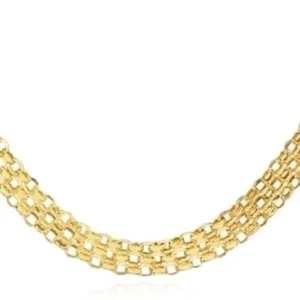 Collana in vero oro 14 carati 3,5 mm bismark 16"-20" - Foto 1 di 6