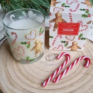 Gran caña de caramelo perfumada pan de jengibre hombre vela de Navidad por Gisela Graham 40hrs - Imagen 1 de 1