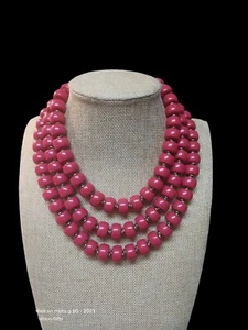 Premier Designs Jewelry LIPSTICK Pink Bead Necklace New In Bag. 16 Inch +4 - Picture 1 of 3