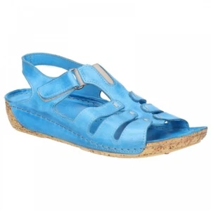 Riva leather lightweight slingback sandals Style Verna Colour Blue Size eu 38  - Picture 1 of 1