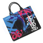 Dolce & Gabbana Dg Daily Shopper Tragetasche Sprühfarbe Graffiti Druck blau schwarz