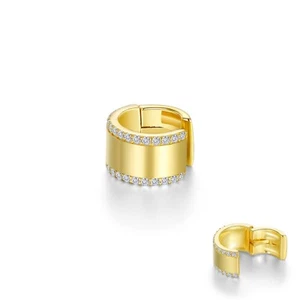 *BRAND NEW* Sterling Silver Gold-Plated with 0.32CTW Diamonds Sparkle Ear Cuff - Picture 1 of 2