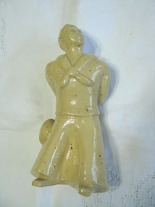 Antique Yellow Ware British Sailor Figurine-Heavy-Solid-7" Tall**ON SALE** - Picture 1 of 9