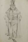 Pencil drawing theatre costume design man portrait