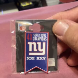 N.Y Giants 4X Super Bowl Champions Banner Pin NFL ERROR PLEASE READ READ READ - Picture 1 of 2