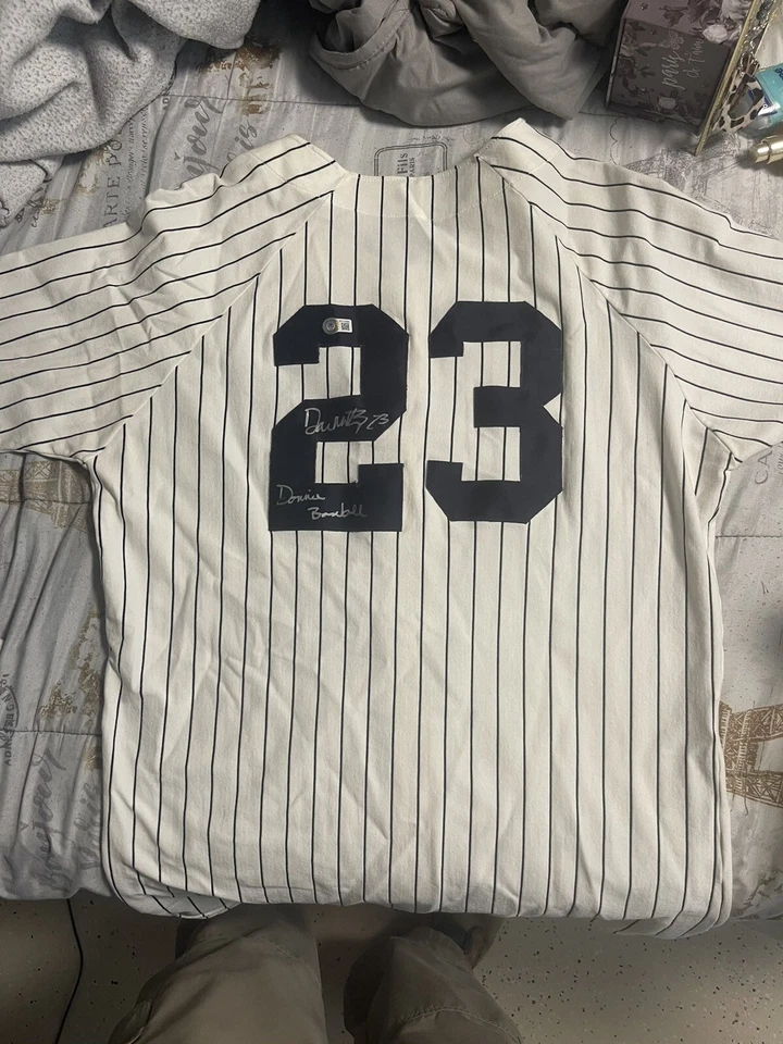 Vintage 80's Signed Sand Knit New York Yankees Don Mattingly MLB Jersey Beckett - Image 1 of 4