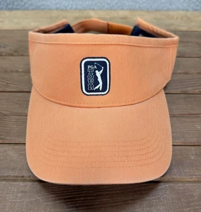 PGA Tour Golf Visor Adult Orange Strap Back Golfing Ahead Vintage Outdoors - Picture 1 of 8