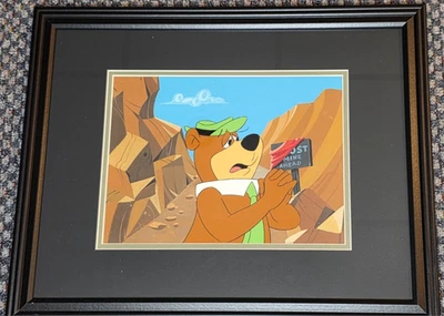 OSO YOGUI PRODUCCIÓN ANIMACIÓN CELDA AÑOS 70 PINTADO A MANO FONDO ENMARCADO Foto 1 de 3