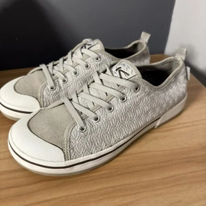 Keen Elsa II silberfarbene gehäkelte lässige Damenschuhe Schnürschuhe Größe 9 - Bild 1 von 7