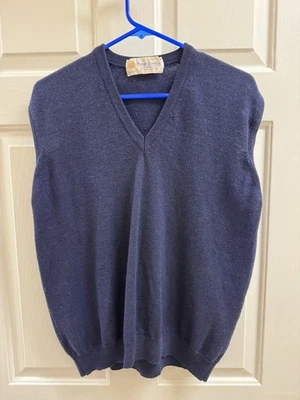 Chaleco de colección para hombre Philip Scott 100 % lana de cordero australiana Geelong azul marino Foto 1 de 4