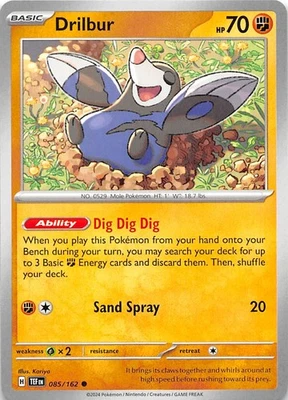 Drilbur 085/162 SV05 Temporal Forces Pokemon 009038 - Image 1 of 2