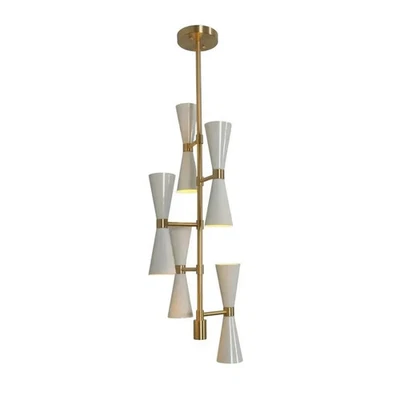 Sputnik Ten Light Mid Century Chandelier Modern Handmade Brass Ceiling Light Fix - Image 1 of 4