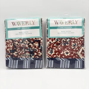 Neu! 2er Pack Waverly Valence Make Wellenrute Pocket Valence, 16" x 60" Tabriz Red - Bild 1 von 5