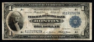 1918 1 $ große BOSTON, MA Federal Reserve Banknote! - Bild 1 von 2