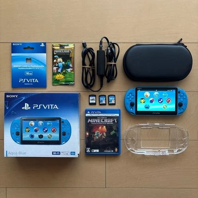 Excellent Sony PlayStation PS Vita PCH-2000 Slim Aqua Blue Model - Immagine 1 di 4