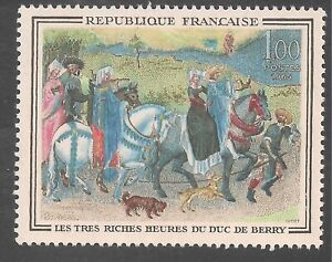 France #1115 (A430) VF MNH - 1965 "August" Miniature of Book of Hours / Painting