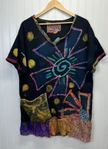 MONA! Wearable Art Mixed Media T Shirt Sz L/XL - Picture 1 of 7