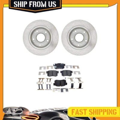 Kit de rotores de freno traseros pastillas de cerámica y herrajes para Acura TSX 2004-2008 Foto 1 de 4