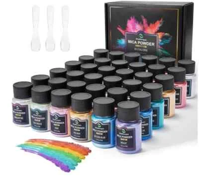 Mica Powder for Epoxy Resin, 36 Colors, 0.35 oz(10g) Bottles Mica Glitter, Pigme - Image 1 of 4