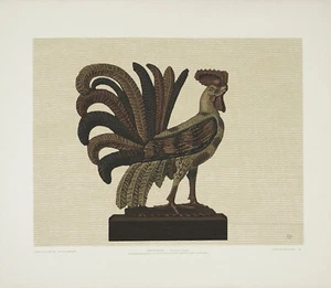 GALLO DE MADERA TALLADA ALLEN RUSSELL SAALBURG de colección raro 1947 serigrafía - Imagen 1 de 1