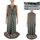 Catherines 1XWP 18/20 Maxi Dress Sleeveless  Floral Paisley Stretch Green EUC