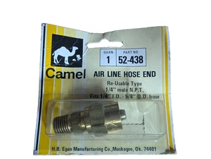 Camel 52-438 1/4" Thread NPT Male, 5/8" OD Hose Reusable Air Hose Fitting - Picture 1 of 2