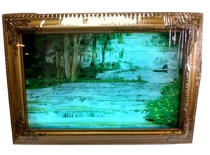 Gerahmtes Wasserfall Bild Licht Naturgeräusche erster Berg 18 x 26 Zoll mit Box - Bild 1 von 19