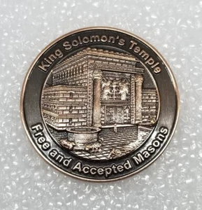 King Solomon's Temple Masonic Penny Coin Peoria Lodge 31 Free & Accepted Masons - Picture 1 of 23