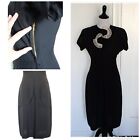 Vintage 1940s Black Rayon Lace Peplum Art Deco Old Hollywood Dress S/M