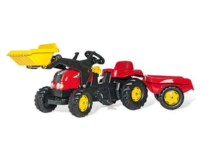 Rolly Toys Trettraktor mit Anhänger + Frontlader Kinderfahrzeug, Tretfahrzeug - Bild 1 von 1