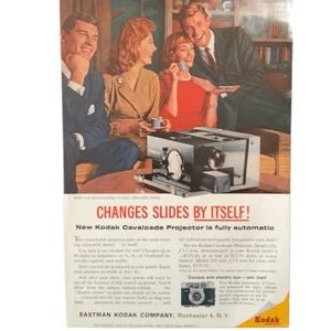 Vintage 1960 Kodak Changes Slides by Itself Ad Advertisement - Picture 1 of 3