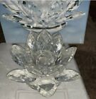  Shannon Crystal  Lotus Flower Candle Holder 5.25"