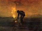 Art Oil painting Vincent Van Gogh - Peasant Burning Weeds canvas 20×24"