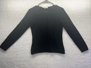 Rani Arabella Sweater Womens Small Black Cashmere Style Italy Made Active Work - Picture 1 of 12