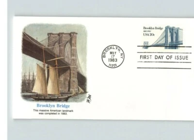 2 Different BROOKLYN BRIDGE First Day covers, 1983 Brooklyn, New York - Image 1 of 2