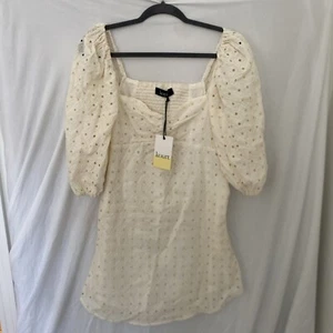 KOURT Cream/Ivory Eyelet Short Dress - Size XS- NEW w/ Tags! - Picture 1 of 7