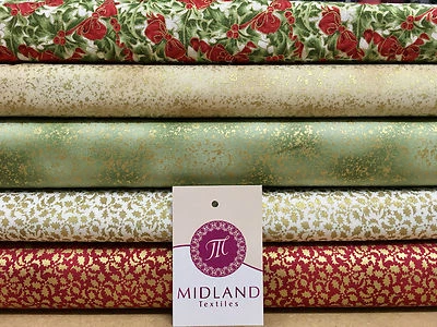 FABRIC FREEDOM Weiß Frohe Weihnachten Thema 100 % Baumwolle Patchwork & Handarbeit Stoff 45" Mtex