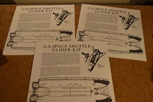 U.S. Space Shuttle Glider Kit Unused Unfolded Cut-Out w/Instructions Lot of 3 - Picture 1 of 4
